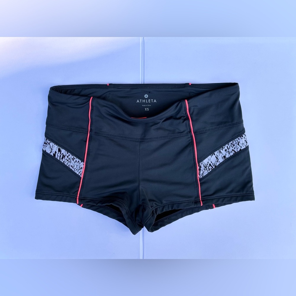 ATHLETA Gray Bottom Swimwear Mini Athletic Shorts